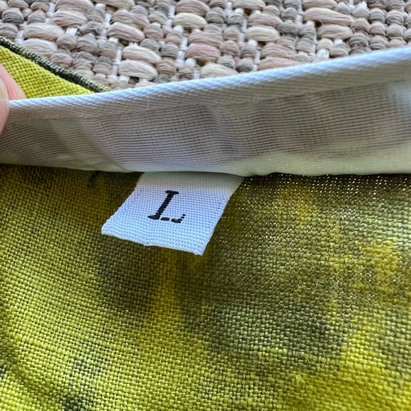 Bryn Walker Oversized Large 100% Linen Top Chartreuse Black Tie Dye Bell Sleeves - Picture 5 of 7